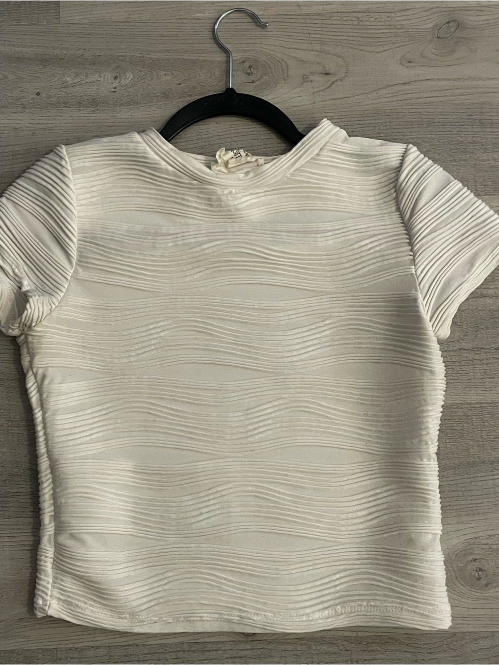 french pastry Ribbed Short Sleeve Top - Cream